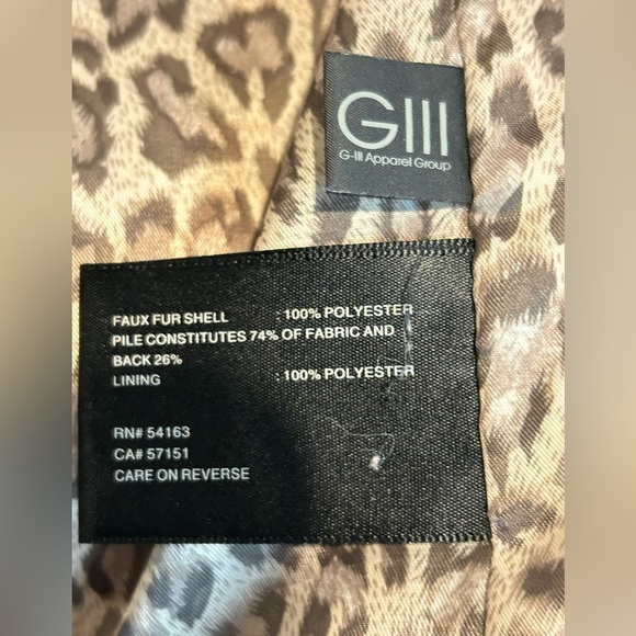 008. Kenneth Cole Faux Fur Coat Tan/Cream Size Small - Picture 3 of 6